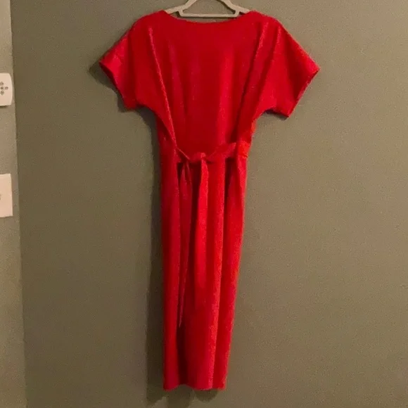 New York & Company | Dresses | New York Co Red Dress With Attached Belt To  Tie In Front Or Back Size Medium | Poshmark